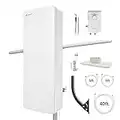 ANTOP - Hd Smart Booster Panel Indoor/Outdoor Tv Antenna with J Pole (AT-800SBSJ)