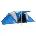 Trail Hartland 4 Man 2 Room Tent With Living Area and Awning, 3000mm Waterproof Rating, Tunnel Tent with Dark Zone Bedroom Technology, Family Camping, Bag Included (420cm x 210cm x 140/115cm)