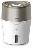 Philips HU4803/01 Umidificatore d'Aria, Tecnologia NanoCloud, Evaporazione Naturale, 2 L, 220 ml/h, Per stanze fino a 25 m², Metallico/Bianco