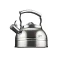 Gipfel International Whistling Tea Kettle Stovetop - Food Grade Stainless Steel Teapot for Stove Top with Ergonomic Handle for Gas, Induction, Electric Stovetops 2.3 Quart