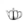 Café Olé BUT-015 Buxton Teapot, 15oz (430ml) 18/10 Stainless Steel Tea Pot with Stay-Cool Handles, Spill-Free Spout, Mirror Finish, High Gloss Polish