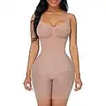 FeelinGirl Faja Enteriza Reductora Mujer Fajas sin Costuras Cuerpo Completo Shapewear Seamless Moldeador Levantamiento de Cadera Muslo Delgado con Tirantes Ajustables Color de Piel M/L