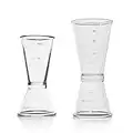 2 Pièces Doseur Cocktail, Tasse à Mesurer de Bar, Liquide Jigger Ensemble Tasses à Mesurer à Double Transparent D'Once pour Bar Party Wine Cocktail Drink Shaker 10 ml / 20 ml et 20 ml / 40 ml