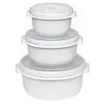 Emsa Micro Family Set per microonde per principianti, 3 pezzi (0.5 l, 1 l, 1.5 l), Bianco