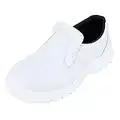 Chaussure de Cuisine Blanche Forme Mocassin Idéale Chaussure Industrie Agro Alimentaire avec Protection ISO20346 Forme Mocassin de Cuisine Pointure 43