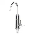 Electric Water Taps,TopSer Pro 220V Tankless Electric Heater Kitchen Taps,360 Degree Rotate Cold and Hot Water Tap with Lcd Display for Kitchen,Bathroom,Washroom [British Standard Plug]