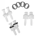 Universal Toilet Seat Hinge Bolt Screw for Top Mount Toilet Seat Hinges, Downlock Nuts can Slip Over Bolts Threads for Rapid Installation Without Screwing in-White Plastic Replacement Parts