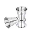 Philorn 2 Misurini per Cocktail 15 & 30ml Double Jigger Set Misurino Doppia 304 Acciaio INOX Dual Spirito Misura Tazza per Bar Party Vino Cocktail Drink Shaker