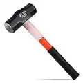 FVIEXE 4lb Sledge Hammer, 4 Pound Drilling/Crack Hammer with Forged Steel Construction & Fiberglass Handle Shock-Resistant for Striking, Engineering Hammer for Farm Gardening Land Management Yard Work
