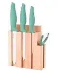 Ceramic Kitchen Knife Set with Block - White Sharp Zirconium Blades & Peeler in Wood Holder Chef Knife with Wooden Block. Kitchen Knives. Turquoise Steak Knife Set & Fruit