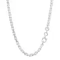 NKlaus 60cm collana solida con catena ad ancora in argento 925 con diamante 3,00mm 21g 3686