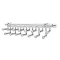 Rev-A-Shelf CTR-14-CR 14 Inch Pull Out Closet Tie and Scarf Closet Organizer Storage Rack with 15 Non-Slip PVC Coated Hooks, Chrome