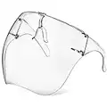 Face Shield with Glasses 4 Pack, Anti-Fog Clear Face Mask Shield Ultra Clear Reusable Protective Plastic Face Shield Mask Droplet Splash Guard for Women Men Kids