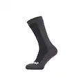 SEALSKINZ Unisex Mid Length Hiking Socks, Black/Grey, L