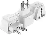 【3 PACK 】- UK To Switzerland Travel Adapter, Swiss Plug Adapter Travel Adaptor, Grounded Power Adaptor Plug type J, also for Liechtenstein & Jordan -WHITE -MG LTD