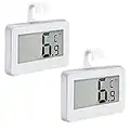 2 Pack Refrigerator Thermometer Suplong Digital Waterproof Thermometer Easy Readable LCD Display Reading Perfect for Indoor Outdoor Home Restaurants Bars Cafes (White)