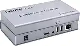 Extensor IP HDMI KVM de 200M, sobre IP RJ45 Ethernet CAT6 6A Transmisor Receptor 1 TX a 20 RX y conexión en cascada Teclado USB Ratón sobre UTP/STP H.264 (TX+RX)