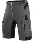 Wespornow Pantalones Cortos de Senderismo para Hombre con 6 Bolsillos al Aire Libre-Secado Rápido-Trekking-Senderismo-Bicicleta Cargo-Bermudas-Pantalones-Verano-Funcional (Gris Oscuro, L)