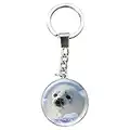 Deluxebase Magnidome Keychains - Phoque de Porte-clés Breloque en Verre de Cristal. Porte-clés photo de phoque en forme de dôme avec une chaîne en acier inoxydable