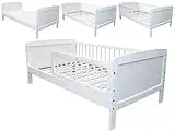 Micoland Kinderbett Juniorbett 140x70 cm umbaubar Weiss