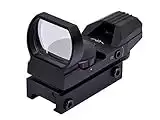 Hauska Red and Green 4 Reticle 5 Brightness Settings Dot Sight Scope Fits 20mm Rail with Weaver/Picatinny Rail Mount and Cover (Black)