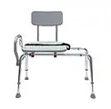 Pro-Slide Bathtub Transfer Bench and Sliding Shower Chair with Cut Out for Additional Cleaning (70311). Multiple Safety Features, Tool-Less Assembly, Height Adjustable and High Weight Capacity.