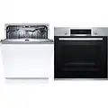 Bosch Elettrodomestici SMV6EDX57E Serie 6, Lavastoviglie a scomparsa totale, 60 cm & HBA534BS0 Forno Elettrico da Incasso 7 Programmi di Cottura in Acciaio Inox