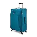 Swiss Gear Marumo Lightweight Expandable Spinner Luggage, 28-Inch, Teal, Checked – Large