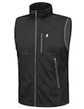 Little Donkey Andy Chaleco ligero para hombre, chaqueta sin mangas, resistente al viento, para viajes, senderismo, correr, golf, color negro, talla XXL