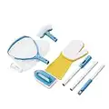 Arebos Spa Pool Cleaning Kit|Pool Maintenance Set 5-piece|Pool Maintenance Kit|Whirlpool Accessories Maintenance Set Complete with Skimmer Net, Sponge Brush, Scrubber Pad, Sponge Glove&Telescopic Rod