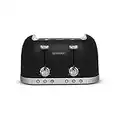 Schneider SCTO4 – Toaster Vintage 4 Schlitze – 6 Positionen – doppelte Krümelschublade – Schwarz matt