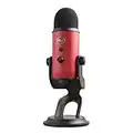 Blue Microphones Yeti, Micro USB pour Enregistrer et Diffuser sur PC et Mac, 3 Capsules Statiques, 4 Diagrammes Directionnels, Sortie Casque et Commandes de Volume, Satin Rouge