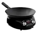 Nuwave Mosaic Induction Wok, Precise Temp Controls from 100°F to 575°F in 5°F, Wok Hei, Infuse Complex Charred Aroma & Flavor, 3 Watts 600, 900 & 1500, Authentic 14-inch Carbon Steel Wok Included