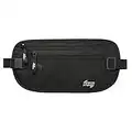 MoKo Secure Money Belt for Travel, MoKo Undercover Hidden Travel Wallet Waist Stash Pouch Bag for Men & Women, Waterproof Fanny Pack with Earphone Opening - Black