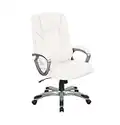 Amazon Basics High-Back Bonded Leather Executive Office Computer Desk Chair, 29.13"D x 25.59"W x 41.34"H, Cream