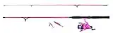 FLADEN Fishing - 'My Deadly' 1.95m 2 Piece Rod & Reel Combo comes with Line, Spinner and Spoon (Green or Pink) - Ideal Spinning and General Use Starter Introduction Set (Pink) [12K-533P]