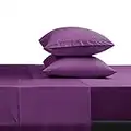 SONORO KATE Bed Sheet Set Super Soft Microfiber 1800 Thread Count Luxury Egyptian Sheets Fit 18-24 Inch Deep Pocket Mattress Wrinkle-4 Piece (Purple, King)