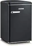 SEVERIN Réfrigérateur Congélateur, Pose libre, Longueur 55 cm, 108L, Classe D, 110 kWh/an, 37 dB, Look rétro, Noir mat, RKS 8832