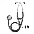 eSteth Cardiology Stethoscope - Professional Tool for Cardio Diagnostic - Ultra Sensitive Single Head Chest Piece, Broad Headset - Extra Ear Tips & Non-Chill Ring - 30" Tubing, Black Stethoscope