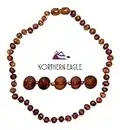 Northern Eagle Baltic Amber Necklace - 12.5 inch - Raw Unpolished Baroque Cognac Unisex - Natural Genuine Certified Authentic Baltic Amber