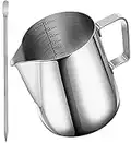 Milk Frothing Pitcher 304 Stainless Steel Milk Frother Cup 20 oz (600ml) for Coffee Arts/Espresso/Cappuccino