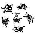 Juego de alfileres de esmalte de gato negro con cuchillo, bonito broche de dibujos animados, broches esmaltados, pines de solapa, insignia para mujeres, niños, para ropa y decoración de bolsas...