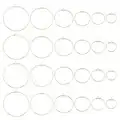 DICOSMETIC 24pcs 6 Tailles Boucles d'oreilles Créoles Rondes Perles Boucles d'oreilles Verre à Vin Composants Charmes Verre à Vin Breloques Acier Inoxydable Cercle Ouvert Fabrication de Bijoux