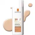 La Roche-Posay Anthelios Tinted Sunscreen SPF 50, Ultra-Light Fluid Broad Spectrum SPF 50, Face Sunscreen with Titanium Dioxide Mineral, Universal Tint, Oil-Free