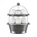 Chefman Electric Egg Cooker Boiler, Rapid Egg-Maker & Poacher, Food & Vegetable Steamer, Quickly Makes 12 Eggs, Hard or Soft Boiled, Poaching and Omelet Trays Included, Ready Signal, BPA-Free, Grey