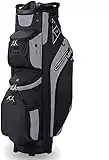 LIVSINGOLF Bolsa de carrito de golf de 14 vías para bolsa de empuje Diseño elegante de longitud completa con enfriador, capucha de lluvia, Putter Well (negro)