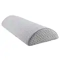 N/A Half Moon Memory Foam Pillow Neck Soporte Pillow Lumbar Bolster for Home Bed Office Chair Seat Foot Rest (Medium, Light Grey)