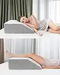 Forias Leg Elevation Pillow for Swelling After Surgery 8" Leg Pillows for Sleeping Memory Foam Wedge Pillow for Leg Circulation Elevated Pillow for Sciatica Knee Hip Ankles Back Pain Relief