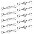 10 Pieces Double Lobster Clasps Locking Magnetic Jewelry Clasps Connector Bracelet Necklace Clasps Closures Replacement for Jewelry Bracelet Necklace Making (Sliver)