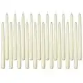 10 Inch Ivory Taper Candles Unscented Dripless Dinner Candlesticks for Wedding Party Home - 8 Hour Burn Time, 20 Packs
